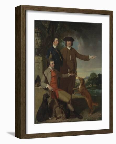 Self Portrait with Father and Brother, C.1760-62-John Hamilton Mortimer-Framed Giclee Print