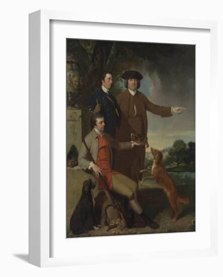 Self Portrait with Father and Brother, C.1760-62-John Hamilton Mortimer-Framed Giclee Print