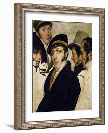 Self-Portrait with Friends Migliara, Palagi, Grossi, Molteni-Francesco Hayez-Framed Giclee Print