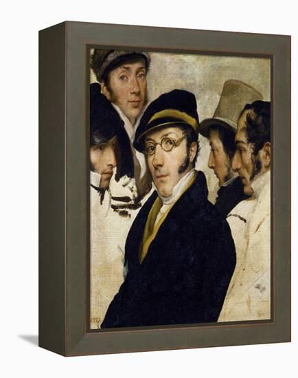 Self-Portrait with Friends Migliara, Palagi, Grossi, Molteni-Francesco Hayez-Framed Premier Image Canvas