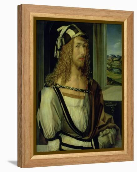 Self Portrait with Gloves, 1498-Albrecht Dürer-Framed Premier Image Canvas