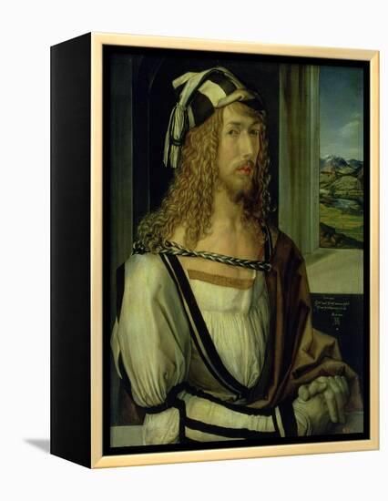 Self Portrait with Gloves, 1498-Albrecht Dürer-Framed Premier Image Canvas