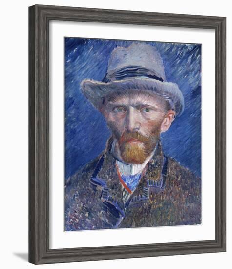 Self-Portrait with Grey Felt Hat-Vincent van Gogh-Framed Art Print