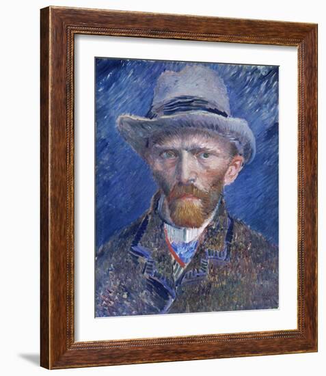 Self-Portrait with Grey Felt Hat-Vincent van Gogh-Framed Art Print