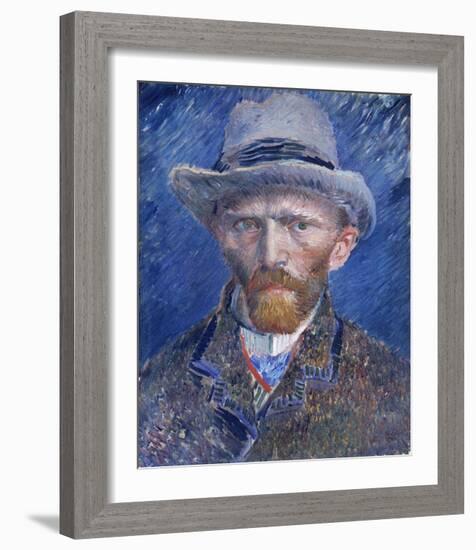 Self-Portrait with Grey Felt Hat-Vincent van Gogh-Framed Art Print