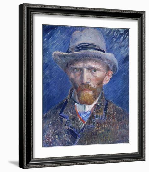 Self-Portrait with Grey Felt Hat-Vincent van Gogh-Framed Art Print