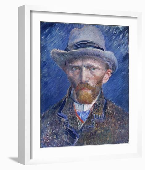 Self-Portrait with Grey Felt Hat-Vincent van Gogh-Framed Art Print