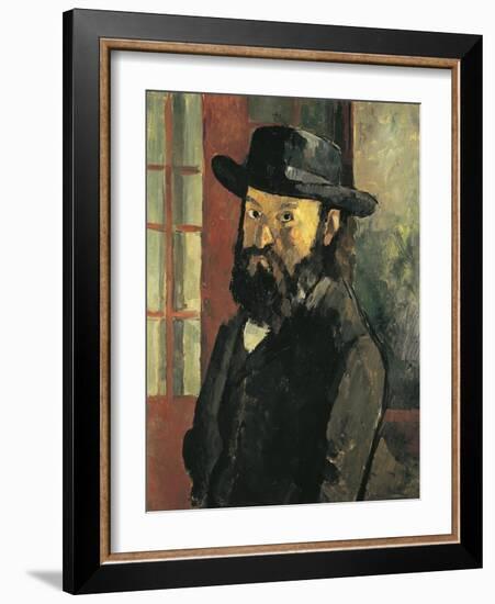 Self-Portrait with Hat, 1879-Paul Cézanne-Framed Giclee Print