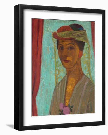 Self-Portrait with Hat and Veil, 1906-1907-Paula Modersohn-Becker-Framed Giclee Print