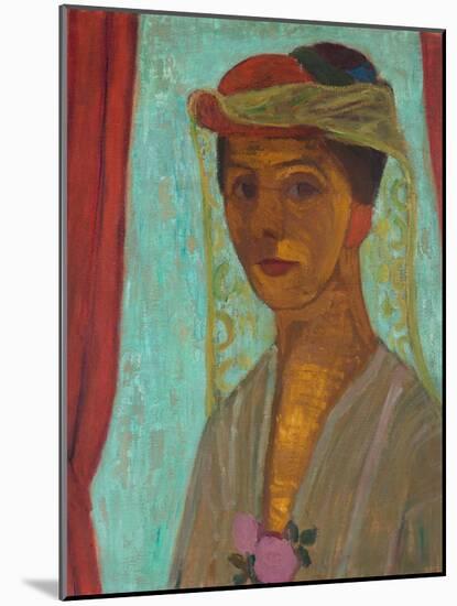 Self-Portrait with Hat and Veil, 1906-1907-Paula Modersohn-Becker-Mounted Giclee Print