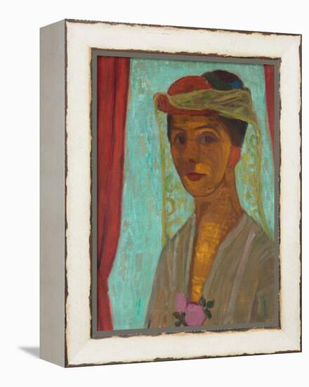 Self-Portrait with Hat and Veil, 1906-1907-Paula Modersohn-Becker-Framed Premier Image Canvas