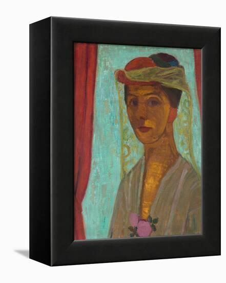 Self-Portrait with Hat and Veil, 1906-1907-Paula Modersohn-Becker-Framed Premier Image Canvas