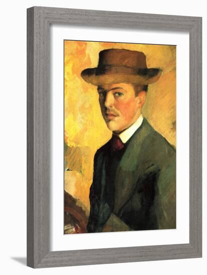 Self-Portrait with Hat-Auguste Macke-Framed Art Print