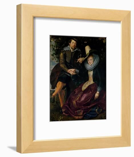 Self Portrait with Isabella Brandt, His First Wife, in the Honeysuckle Bower, circa 1609-Peter Paul Rubens-Framed Premium Giclee Print