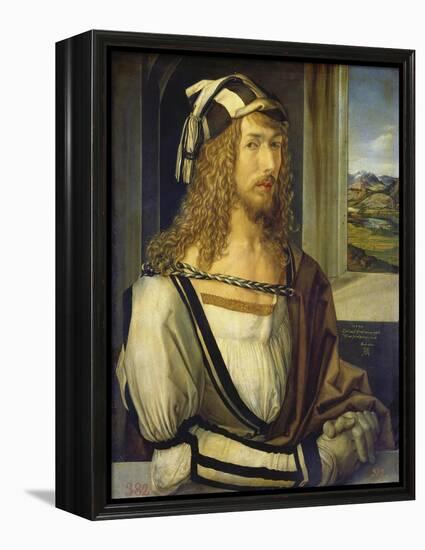 Self-Portrait with Landscape, 1498-Albrecht Dürer-Framed Premier Image Canvas