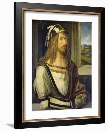 Self-Portrait with Landscape, 1498-Albrecht Dürer-Framed Giclee Print