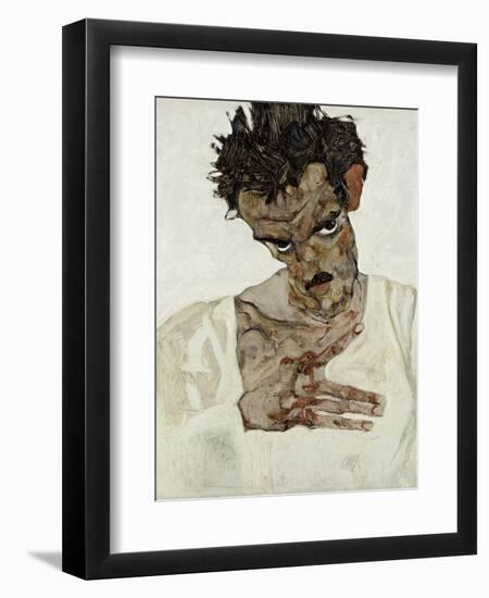 Self-Portrait with Lowered Head, 1912-Egon Schiele-Framed Giclee Print