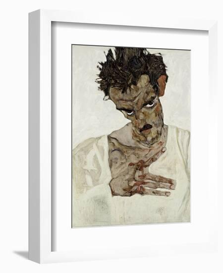 Self-Portrait with Lowered Head, 1912-Egon Schiele-Framed Giclee Print