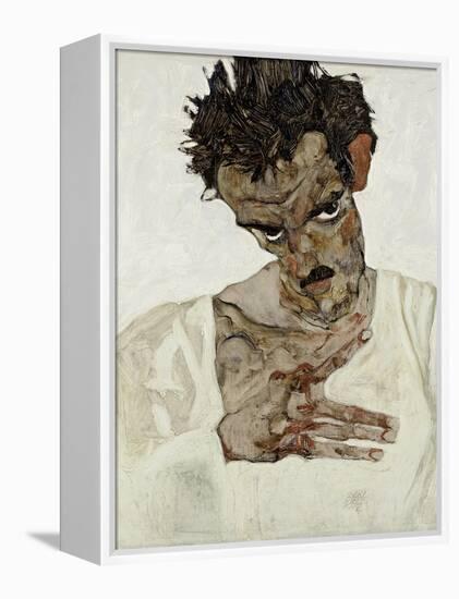 Self-Portrait with Lowered Head, 1912-Egon Schiele-Framed Premier Image Canvas