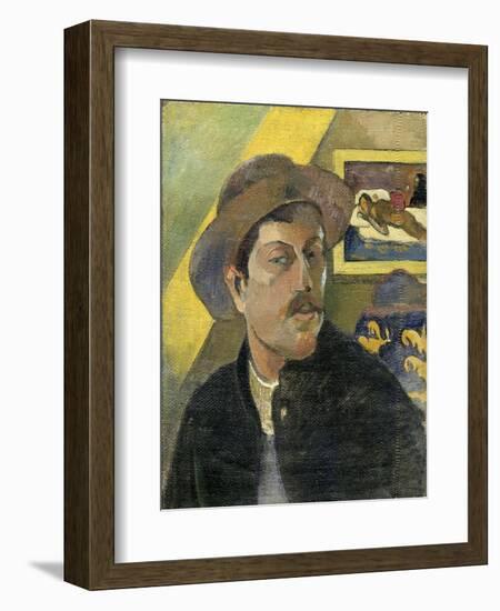 Self-Portrait with Manao Tupapau-Paul Gauguin-Framed Giclee Print