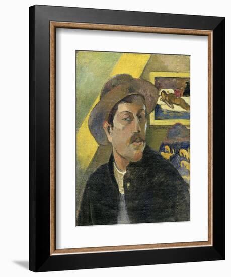 Self-Portrait with Manao Tupapau-Paul Gauguin-Framed Giclee Print