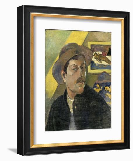 Self-Portrait with Manao Tupapau-Paul Gauguin-Framed Giclee Print