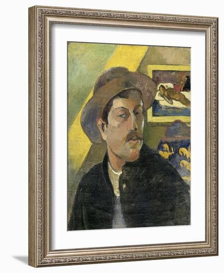 Self-Portrait with Manao Tupapau-Paul Gauguin-Framed Giclee Print