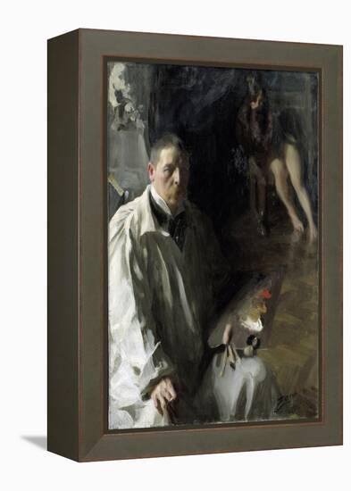 Self-Portrait with Model Par Zorn, Anders Leonard (1860-1920). Oil on Canvas, Size : 117X94, 1896,-Anders Leonard Zorn-Framed Premier Image Canvas