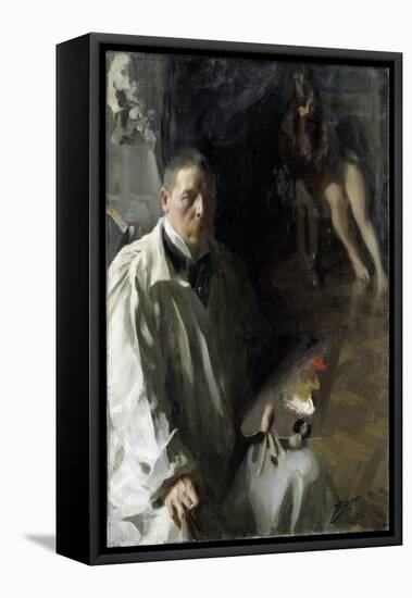 Self-Portrait with Model Par Zorn, Anders Leonard (1860-1920). Oil on Canvas, Size : 117X94, 1896,-Anders Leonard Zorn-Framed Premier Image Canvas