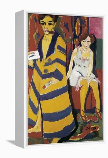 Self-Portrait with Model-Ernst Ludwig Kirchner-Framed Stretched Canvas