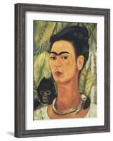 Self-Portrait with Monkey, c.1938-Frida Kahlo-Framed Art Print