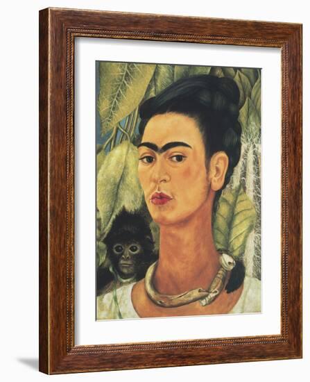 Self-Portrait with Monkey, c.1938-Frida Kahlo-Framed Art Print