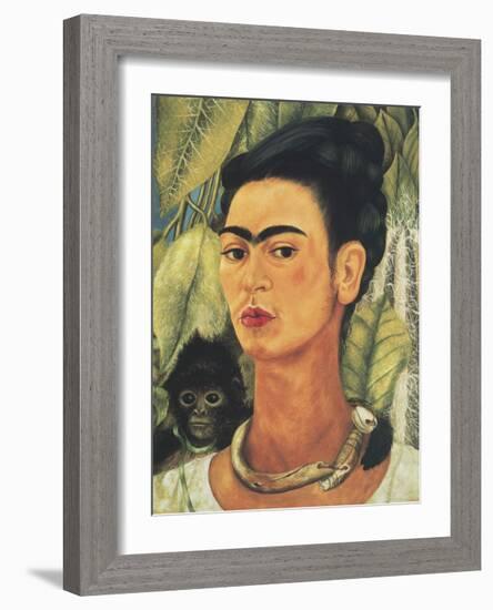 Self-Portrait with Monkey, c.1938-Frida Kahlo-Framed Art Print