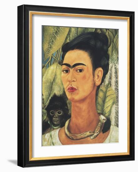 Self-Portrait with Monkey, c.1938-Frida Kahlo-Framed Art Print