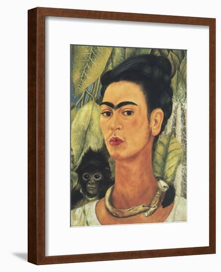 Self-Portrait with Monkey, c.1938-Frida Kahlo-Framed Art Print