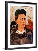 Self-portrait with Monkey-Frida Kahlo-Framed Art Print