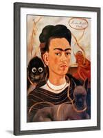 Self-portrait with Monkey-Frida Kahlo-Framed Art Print