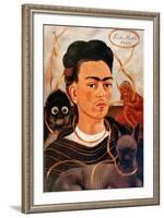 Self-portrait with Monkey-Frida Kahlo-Framed Art Print