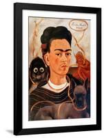 Self-portrait with Monkey-Frida Kahlo-Framed Art Print