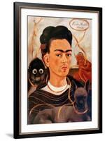 Self-portrait with Monkey-Frida Kahlo-Framed Art Print