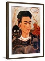 Self-portrait with Monkey-Frida Kahlo-Framed Art Print