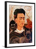 Self-portrait with Monkey-Frida Kahlo-Framed Art Print