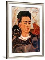 Self-portrait with Monkey-Frida Kahlo-Framed Art Print