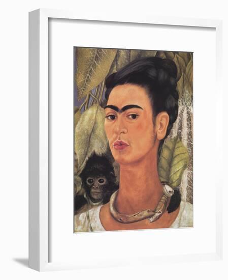 Self-Portrait with Monkey-Frida Kahlo-Framed Art Print