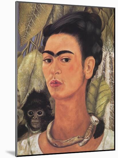 Self-Portrait with Monkey-Frida Kahlo-Mounted Art Print