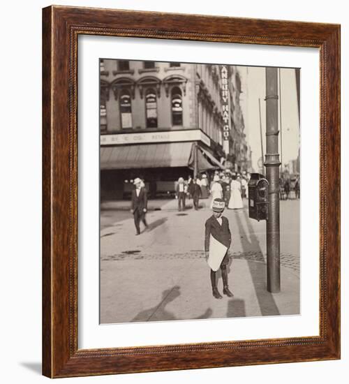 Self-Portrait with Newsboy, 1908-Lewis Wickes Hine-Framed Art Print