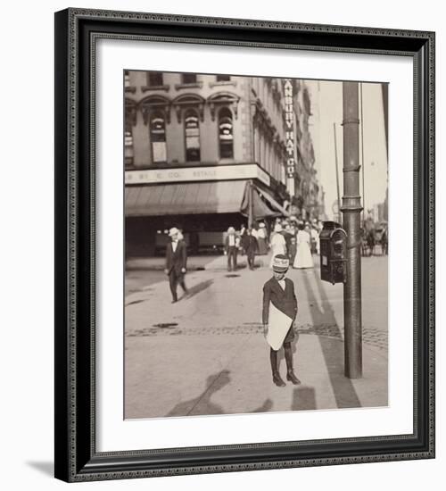 Self-Portrait with Newsboy, 1908-Lewis Wickes Hine-Framed Art Print