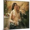 Self Portrait with Nude Woman and Glass-Lovis Corinth-Mounted Giclee Print