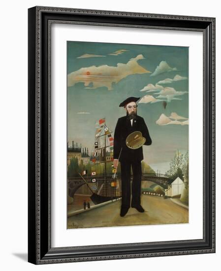 Self Portrait with Palette, 1890-Henri Rousseau-Framed Giclee Print