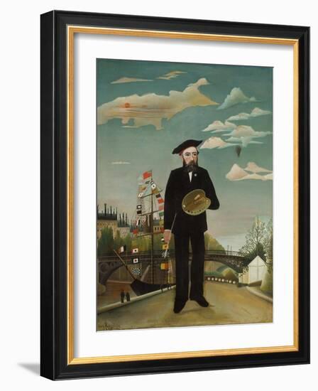 Self Portrait with Palette, 1890-Henri Rousseau-Framed Giclee Print